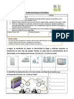 Evaluacion de Ciencias Naturales Quinto Ano Basico La Electricidad