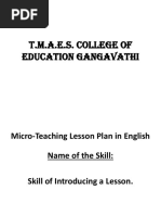 Microteaching Lesson Plan in English