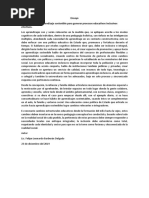 La Relevancia Del Aprendizaje Sostenible para Generar Procesos Educativos Inclusivos Efectivos.