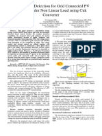 A Harmonic Detection For Grid Connected PV Systems Under Non Linear Load Using Cuk Converter