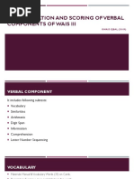 Administration and Scoring of Verbal Components of Wais