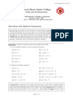 WS4 Operations With Algebraic Expressions