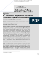 Les Phénomènes D'adsorption, D'échange Ou de Rétention À L'interface Solide-Solution Aqueuse.1. Connaissance Des Propriétés Structurales, Texturales Et Superficielles Des Solides