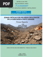 Zonas Criticas Peligros Geologicos Subcuenca Qda. Canto Grande