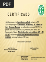 Certificado Serra Circular