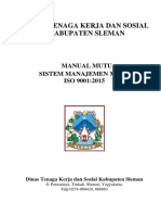 Manual Mutu Iso 9001 2015 - Disnaker Sleman