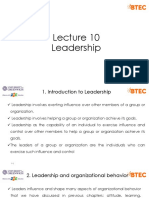 Lecture 10 - Situational Leadership Styles