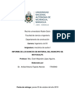 Informe de Bancos de Material Del Municipio de Moyogalpa