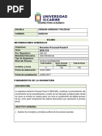 Silabo Derecho Procesal Penal II