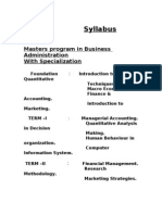 Syllabus For 24 Mths MBA With Specialization