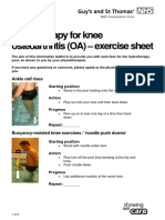 Hydrotherapy Knee OA Exercise Sheet