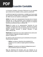 La Ecuación Contable o Ecuación Patrimonial Es Una Igualdad Que Consta de Tres Variables