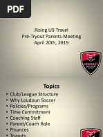 Rising U9 Parent Pre Tryout Meeting