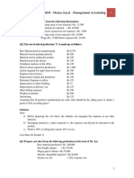 Cost Sheet Practice Questions