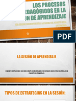 Los Procesos Pedagógicos en La Sesión de Aprendizaje