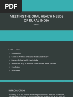 Meeting The Oral Health Needs of Rural India