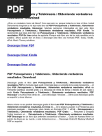 Psicoquinesis y Telekinesis Obteniendo Verdaderos Resultados B01LAGUTNK PDF