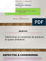 Determinación de Grasa en El Queso Artesanal