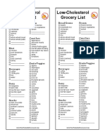 Grocery List For High Cholesterol