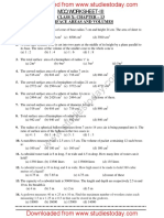 CBSE Class 10 Surface Areas and Volumes MCQs Set C