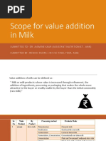 Scope For Value Addition in Milk