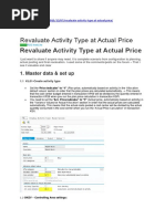 PM Order Revaluation Actual Activity Cost