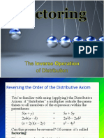 Factoring - Inverse Operation of Distribution