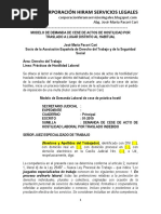 Modelo Demanda Cese Hostilidad Traslado - Autor José María Pacori Cari