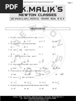 Trigonometry Questions For NTSE