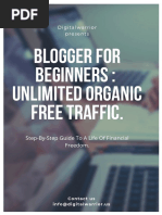 Blogger For Beginners: Unlimited Organic Free Traffic For You!