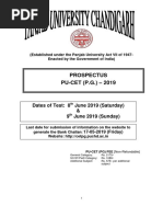 Pu Cet PG Prospectus 2019