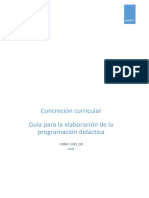 Guía Concreción Curricular. Elaboración de La Programación Didáctica