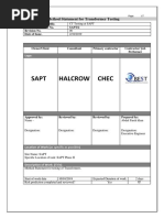 MS SAPT Transformer Testing