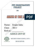 Class 12 Cbse Investigatory Project - Chemistry Investigatory Project On "Analysis of Fruit Juices"