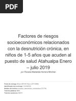 Factores de Riesgos Socioeconómicos Relacionados Con La Desnutrición Crónica, en Niños de 1-5 Años Que Acuden Al Puesto de Salud Atahualpa Enero - Julio 2019-1 PDF