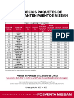 Tabla de Precios Mantenimientos LPZ