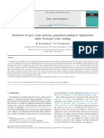 Prediction of Pore Water Pressure Generation Leading To Liquefaction