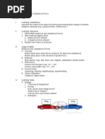 Lesson 2 Balanced and Unbalanced Force