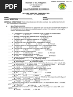 General Mathematics 11 Second Quarter Exam