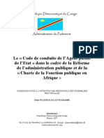 Le Code de Conduite de de L'agent Public de L'etat (2007)