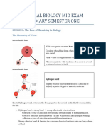 General Biology Mid Exam Summary Semester One