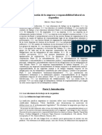 Descentralización de La Empresa y Responsabilidad Laboral en Argentina