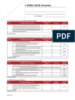 ISO 45001 2018 Audit Checklist