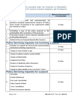 Service Parameters For SBI Life Insurance Co LTD PDF