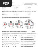 Valence Electrons Worksheet