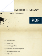 Ford Motor Company - : Supply Chain Strategy