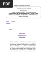 Trabajo de Investigación de Turismo de Naturaleza en La Modalida de Trekking en La Ciudad de Cusco