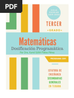 PROPUESTA de Dosificación Matemáticas Tercer Grado (Programa 2011) Ciclo Escolar 2019-2020