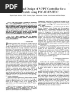 Modeling and Design of MPPT Controller For A PV Module Using PSCAD/EMTDC
