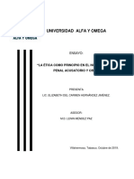 Ensayo La Etica en El Nuevo Sistema Procesal Penal Acusatorio y Oral